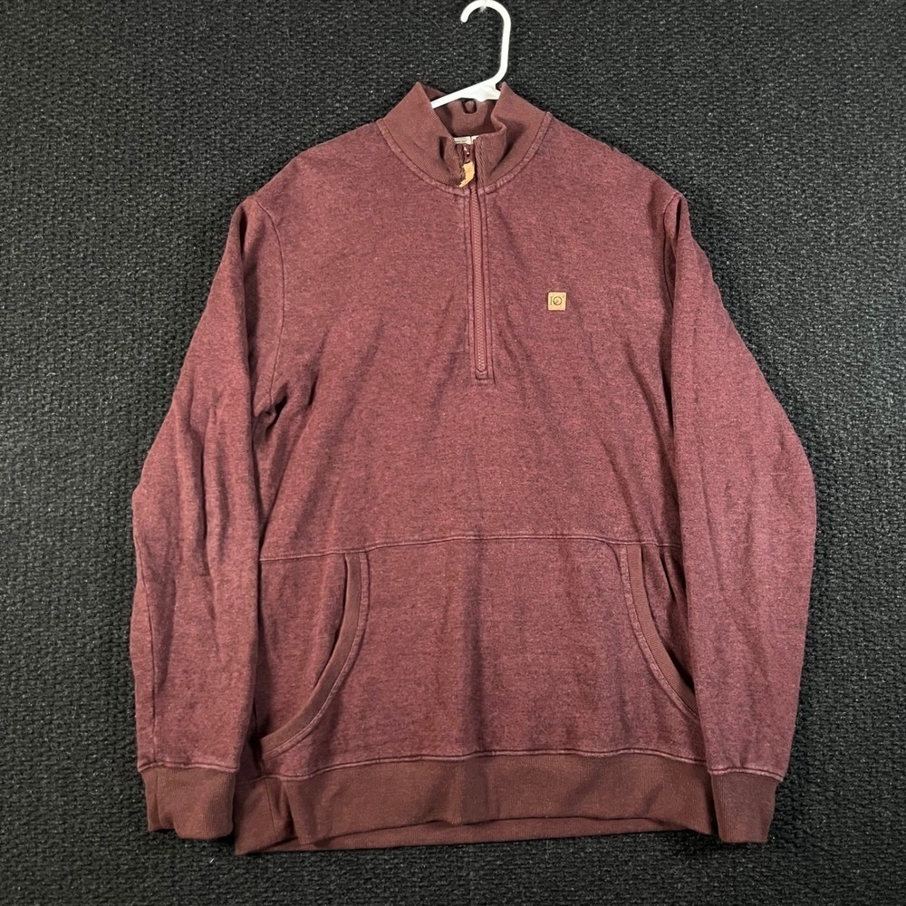 TenTree 1/4 Zip Maroon Red Casual‎ Collared Pullover Sweater Men's Size Medium